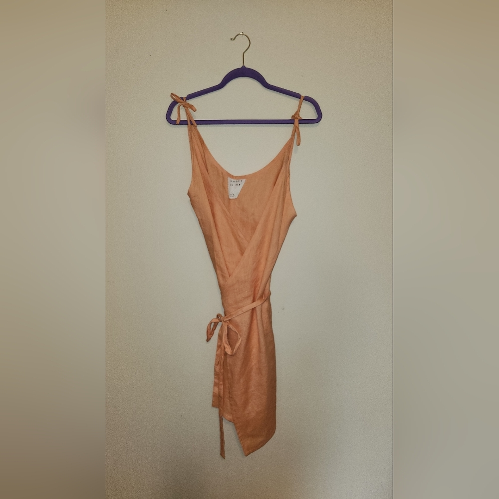 Orange Sleeveless Mini Slip Dress